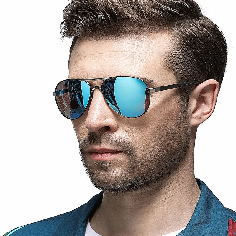 Occhiali Da Sole Da Aviazione Uomo Polarizzati A Specchio HD UV400 Aowear Da Pilota