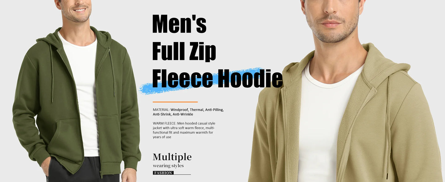 Tacvasen Felpa Con Cappuccio Uomo In Pile Con Tasche Grandi Con Zip Intera Casual Sportivo Per Running Escursionismo