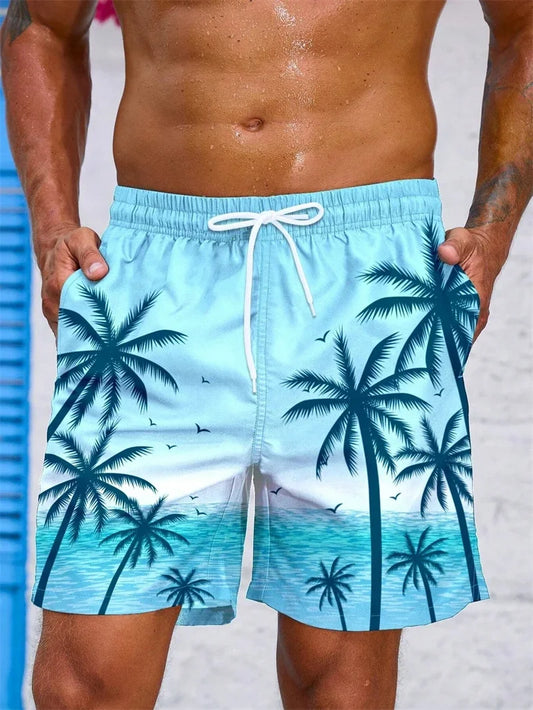 Pantaloncini Da Bagno Vintage Con Stampa 3D Di Piante E Palme Per Uomo E Bambini Estivi Traspiranti E Larghi