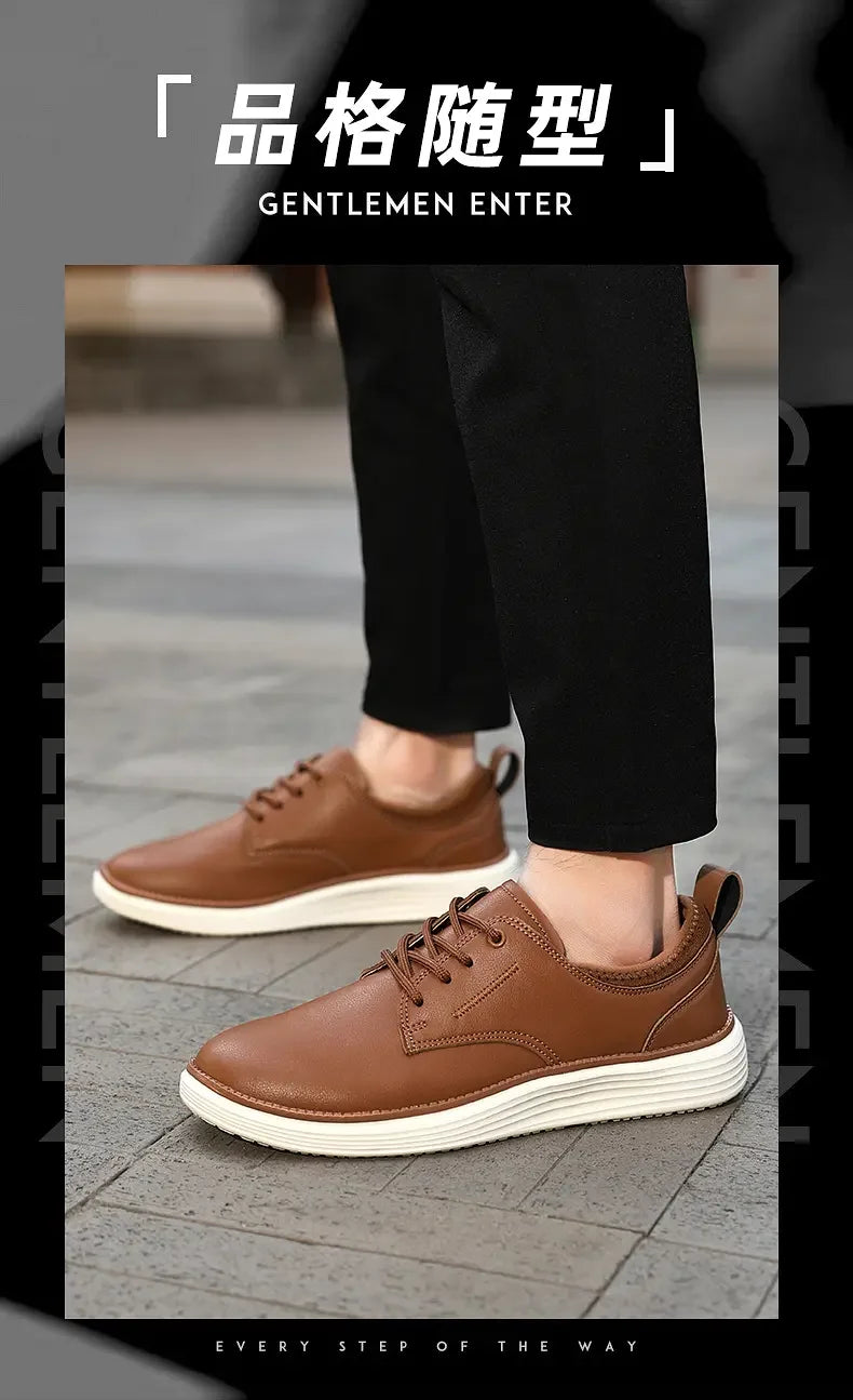 Scarpe Uomo Sportive Casual Alla Moda In Pelle Traspiranti e Comode Marrone Scarpe da Golf e Formali