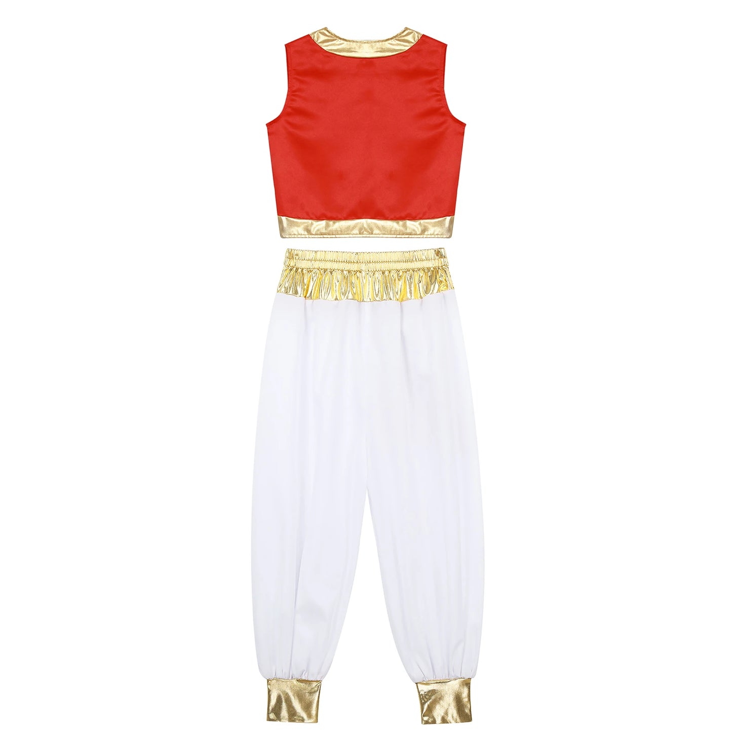 Costume Da Principe Arabo Per Ragazzi Cosplay Con Gilet E Pantaloni Harem Completo Per Halloween Carnevale Teatrali