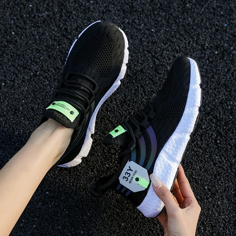 Scarpe Sportive Da Uomo Leggere E Traspiranti Sneakers Da Corsa Nere In Mesh Esterni Scarpe Da Passeggio Atletiche