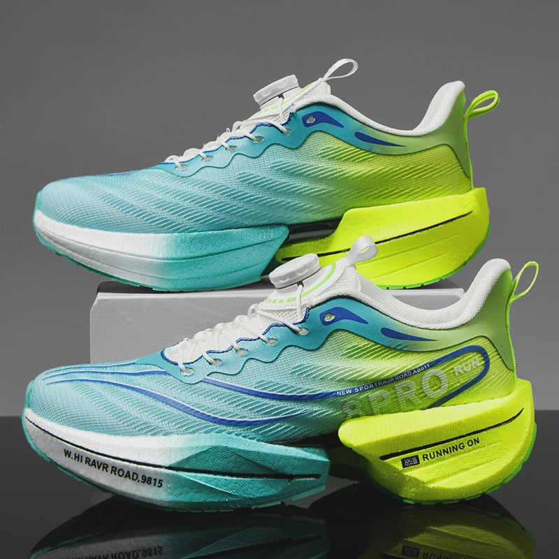 Scarpe sportive da uomo Scarpe da corsa da maratona con piastra in carbonio con palmo pieno Scarpe da tennis da coppia leggere e traspiranti in mesh Scarpe da allenamento