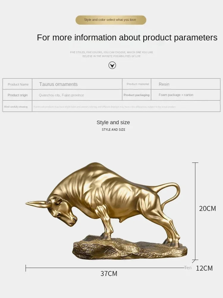 Statua di Toro Portafortuna di Lusso, Scultura Moderna per il Segno Zodiacale Toro, Decorazione da Scrivania per Uomini, Esposizione per Casa e Ufficio, Regalo Artistico