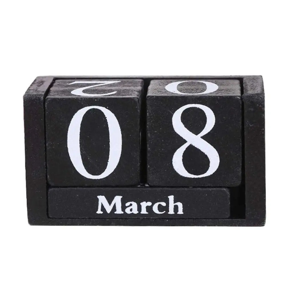 Calendario Perpetuo In Legno MDF Con Blocchi Eterni Display Mensile Stile Pastorale Per Ufficio E Casa Decorativo