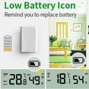 NOKLEAD Termometro Digitale LCD Igrometro Misuratore Di Umidità E Temperatura Interna Ed Esterna Per Ufficio E Casa