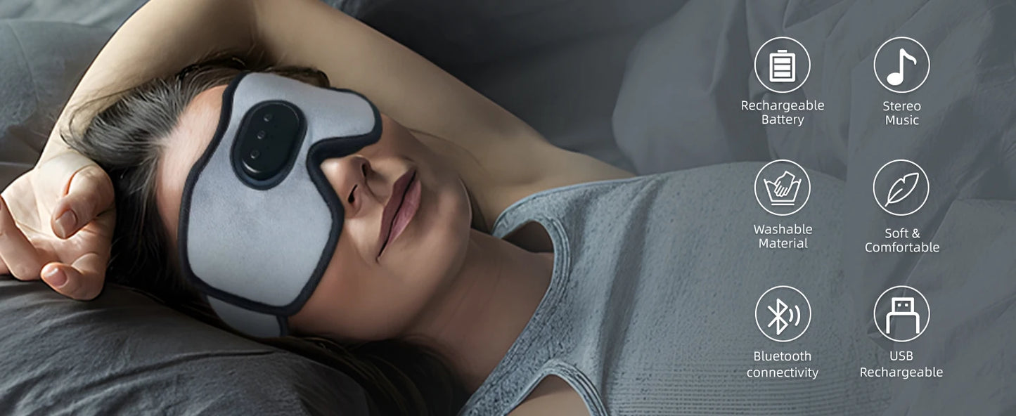 Cuffie Per Il Sonno Con Maschera Occhi Bluetooth Premium Cancellazione Attiva Del Rumore E Assistente Vocale Integrato