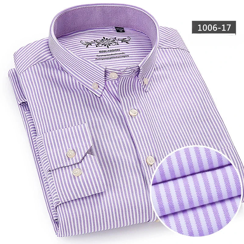 Novità Camicia Da Uomo Slim Fit Maniche Lunghe Formale Con Tasca Singola In Morbido Cotone Scozzese Per Ufficio