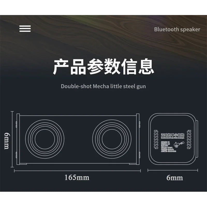 V8 Altoparlanti Mecha Trasparenti Bluetooth 5.0 Mini Wireless Con Diaframma A Doppio Subwoofer Per Festa RGB Light TWS