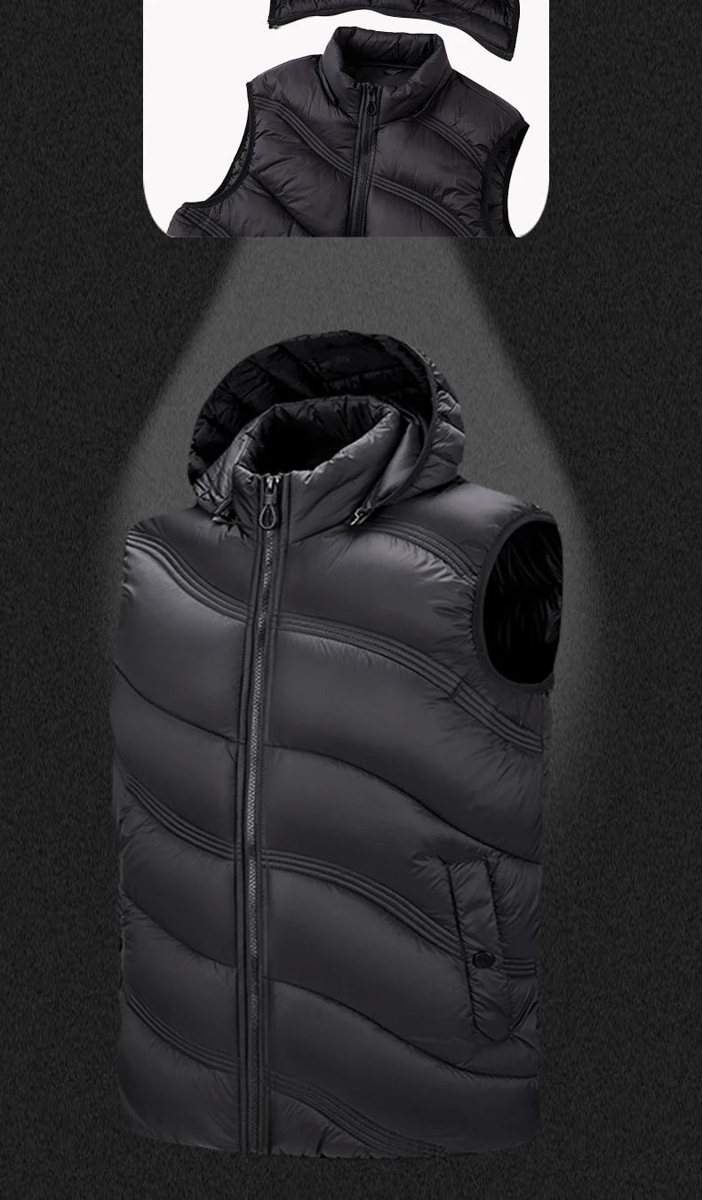 Gilet Termico Impermeabile Uomo CHRLCK per Trekking Campeggio Caccia Sci Pesca Invernale Taglia Grande Caldo e Leggero
