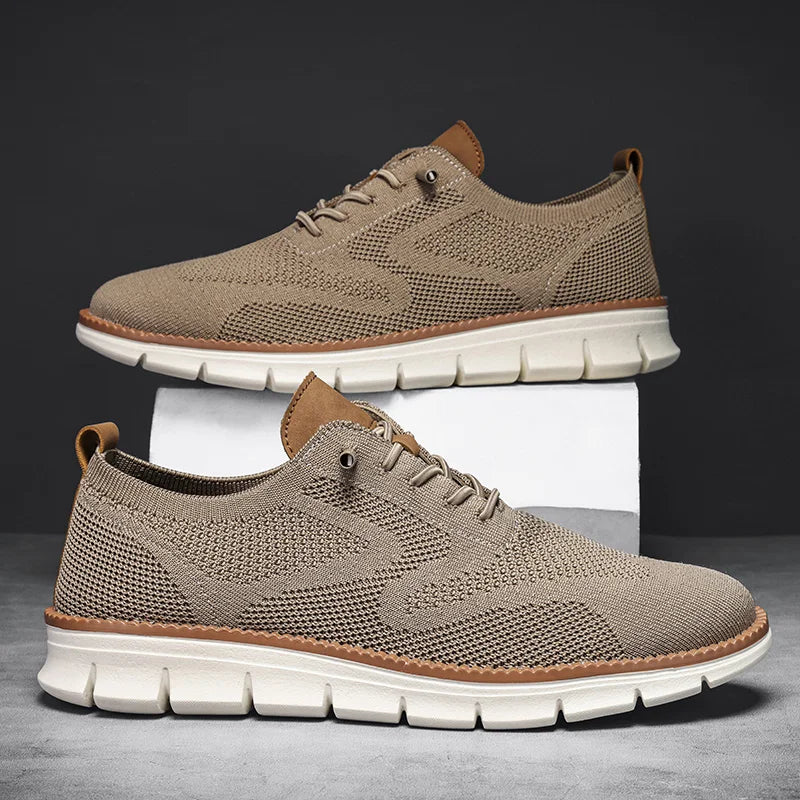 Scarpe Casual Uomo Traspiranti Brogue Classiche Ammortizzazione Design A Blocchi Colore Sneakers Eleganti Leggere