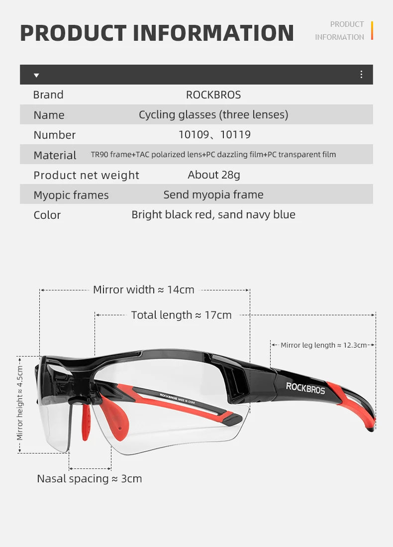 Occhiali Da Ciclismo Polarizzati Per Uomo UV400 Con Naso Regolabile E Set Di 5 Lenti Per Road MTB