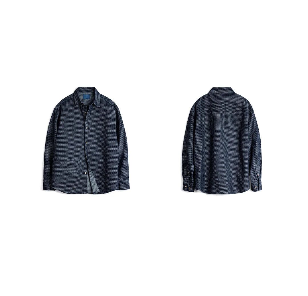 Camicia Jeans Quadri Retrò Da Uomo Con Maniche Lunghe E Giacca Monopetto Con Risvolto Ampio Versatile Primavera Autunno