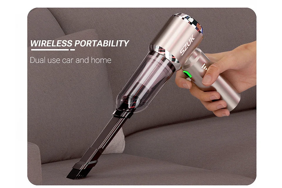 SZUK Aspirapolvere Senza Fili per Auto 985000PA Potente Portatile 0,5L CE Certificato