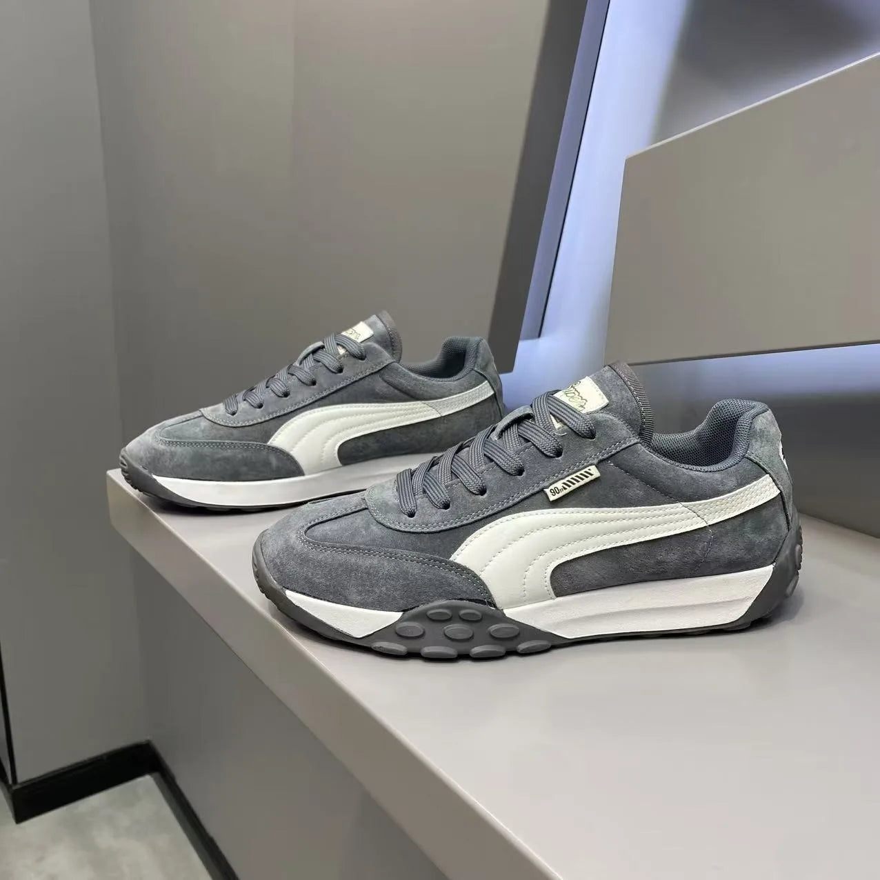 Sneakers Casual Uomo Designer Retro Scarpe Da Corsa In Microfibra Tessuto Pelle Traspirante Con Plateau Interno