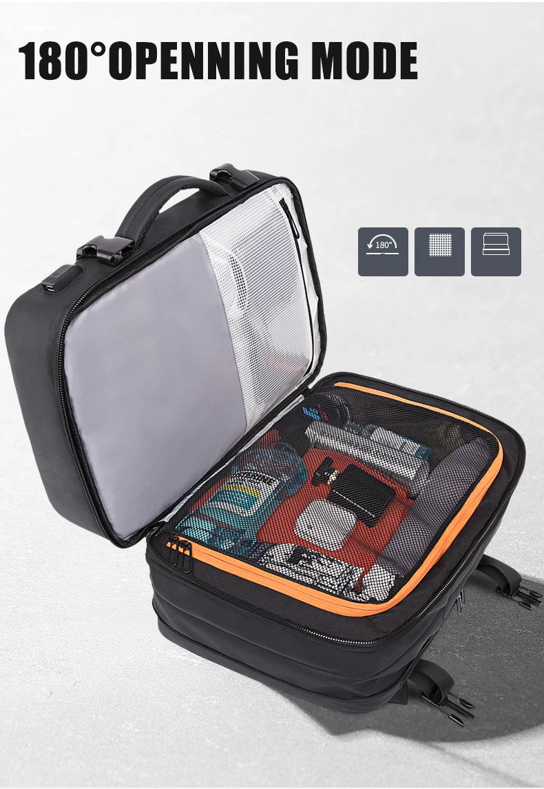 Zaino Espandibile BANGE Da Uomo Per Laptop 17,3 Pollici Impermeabile Grande Capacità Per Viaggio E Escursionismo