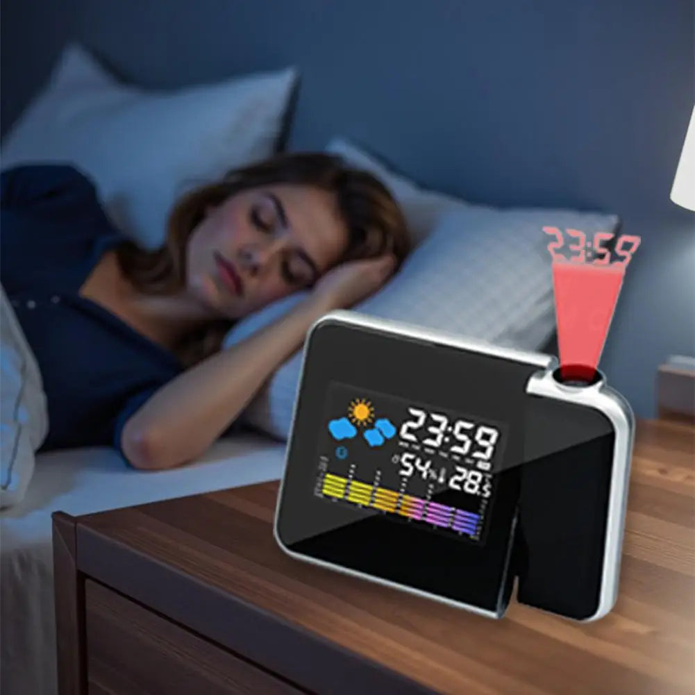 Sveglia Con Schermo A Colori A LED Con Proiezione Intelligente E Previsioni Meteo Per Decorazione Della Camera Da Letto