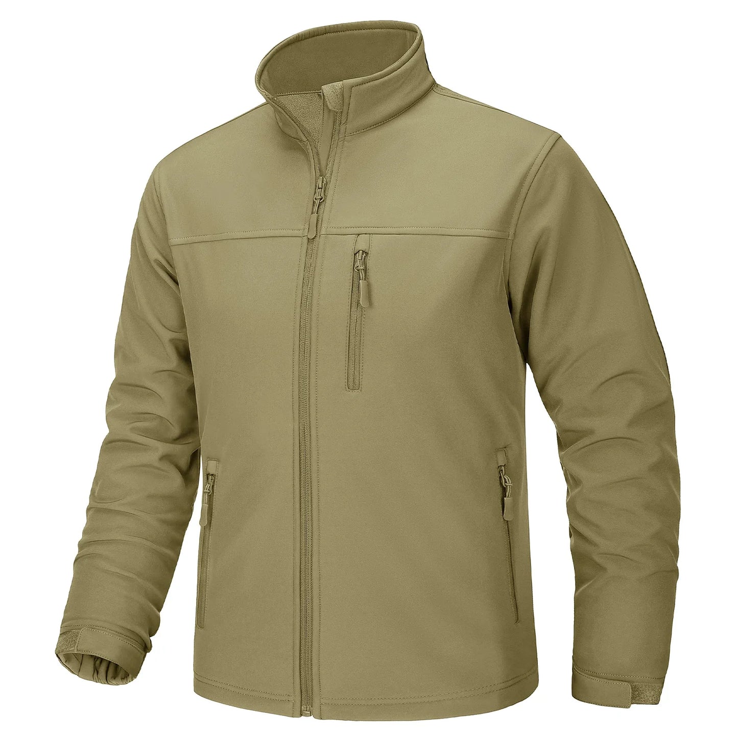 TACVASEN fodera in pile impermeabile giacca a vento giacche da lavoro invernali da uomo tasca con cerniera cappotti Casual capispalla con Zip intera top