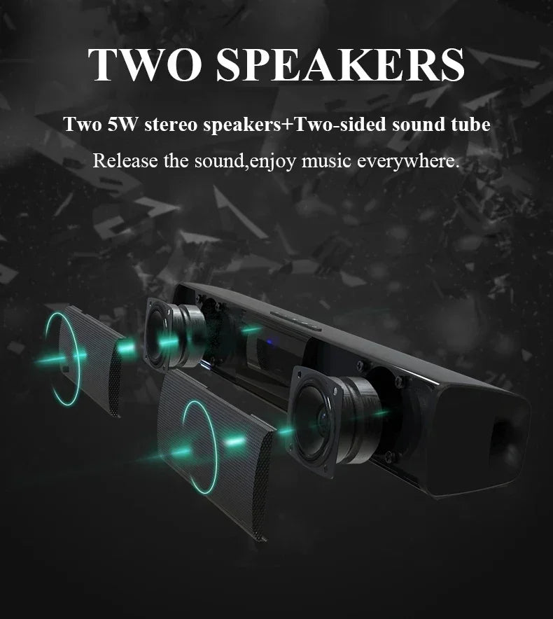 Barra Audio Portatile Potente Altoparlante Bluetooth Senza Fili Surround Stereo Per TV Subwoofer Radio FM Caixa De Som