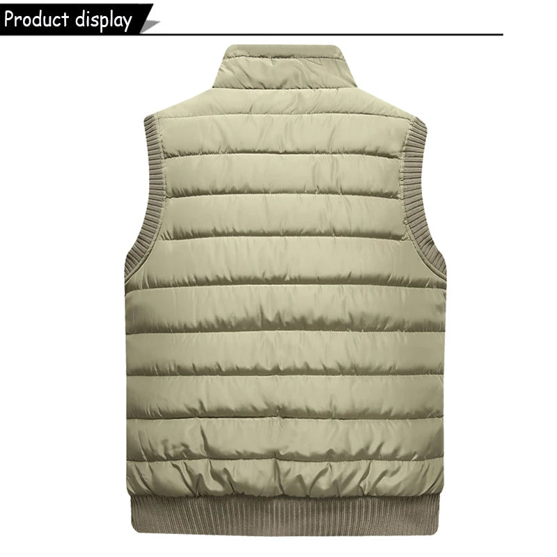 Uomo 2024 Inverno Senza Maniche Gilet Con Colletto Alla Coreana Antivento Caldo Autunno Tinta Unita Casual Outdoor