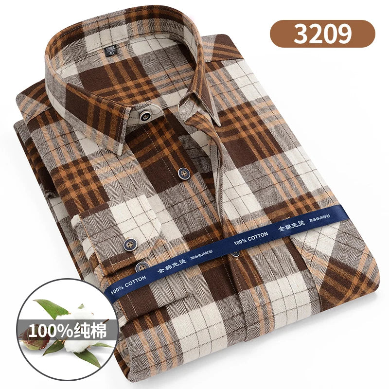 Camicie Da Uomo In Flanella Scozzese A Quadri Manica Lunga In Cotone Taglie Dalla S Alla XL Vestibilita Standard E Casual