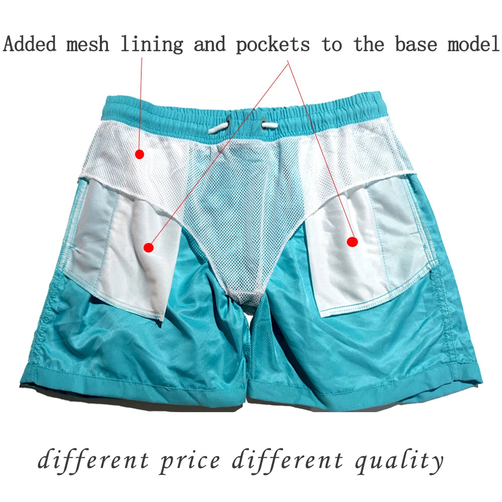 Pantaloncini da Bagno da Uomo da Surf ad Asciugatura Rapida Traspiranti con Coulisse e Tasche per Spiaggia Estiva