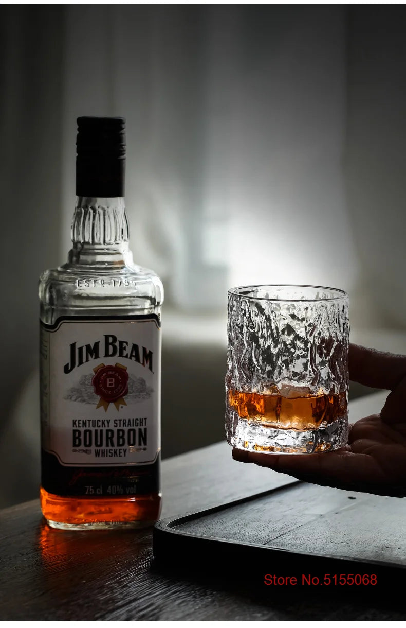 Bicchiere Whisky Vecchio Stile Con Base Pesante In Cristallo Design Giapponese Aderia
