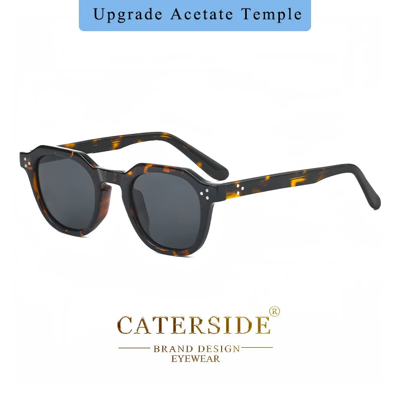 Occhiali Da Sole Polarizzati Retrò Unisex Caterside Ultraleggeri Montatura TR90 Poligonale Per Esterni Viaggio Di Qualità
