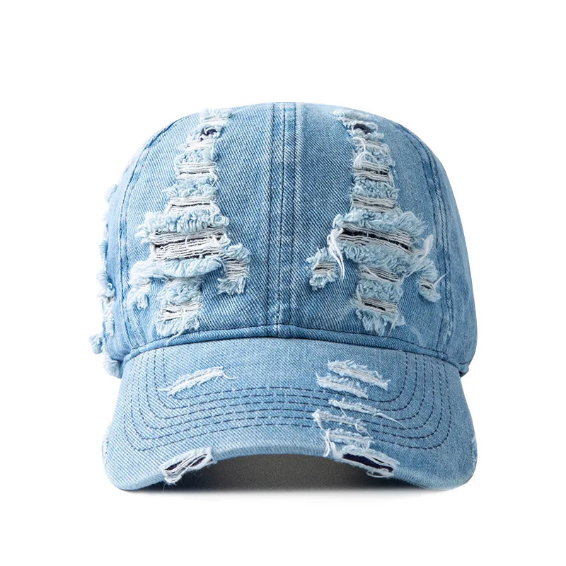 Berretto Da Baseball Denim Lavato Unisex Snapback Traspirante Con Protezione Solare Vintage Primavera Estate