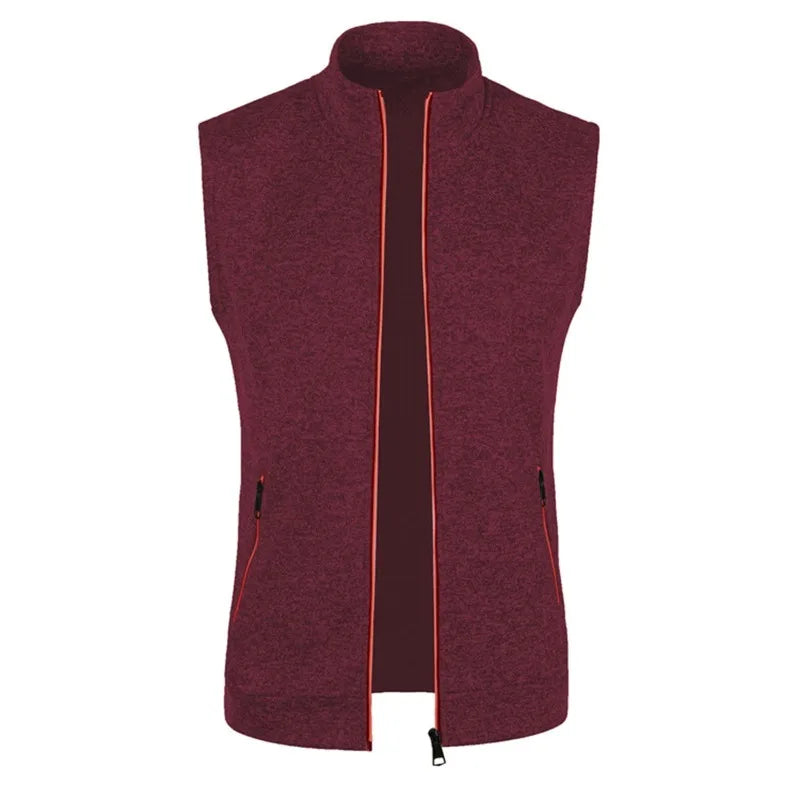 Gilet Senza Maniche Con Cerniera Da Uomo Autunno Traspirante Esterno Streetwear Dolcevita