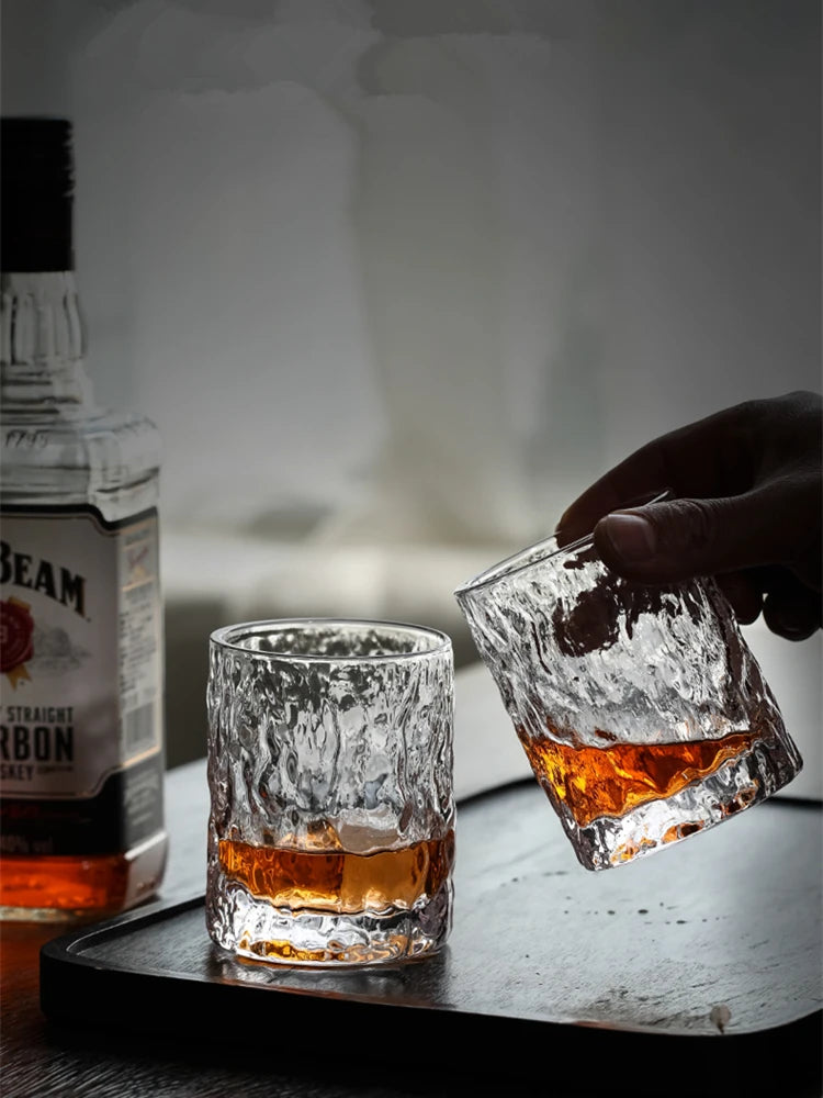 Bicchiere Whisky Vecchio Stile Con Base Pesante In Cristallo Design Giapponese Aderia