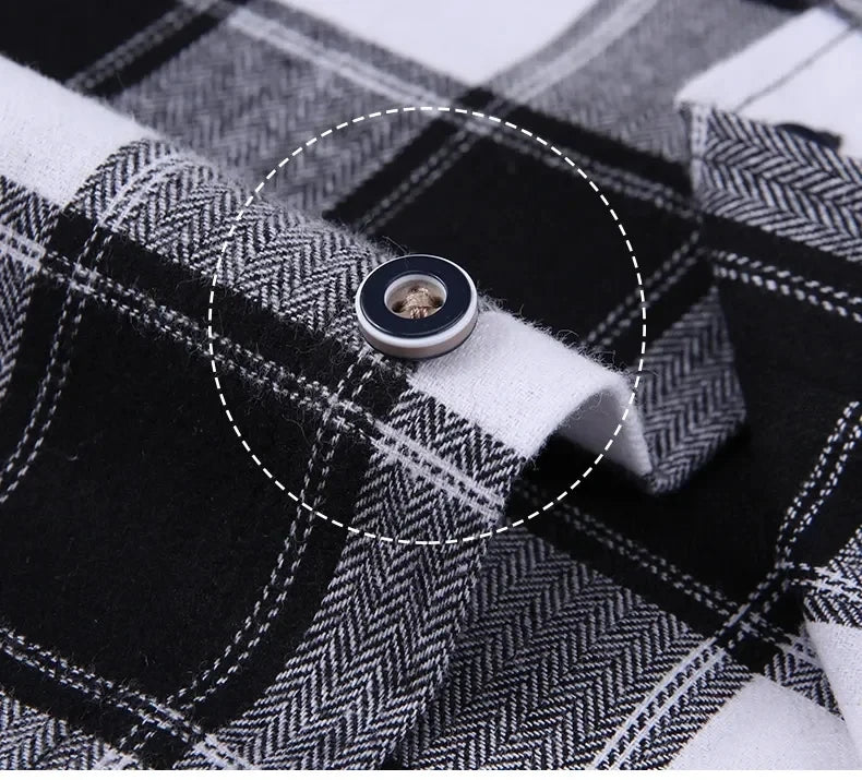 Camicie Flanella Scozzese da Uomo Manica Lunga Plus Size 9XL 10XL 11XL Cotone Morbide Standard Fit Casual