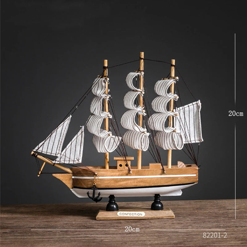Modello Di Barca A Vela In Legno Per Decorazioni Della Casa In Stile Mediterraneo Accessori Regalo Compleanno