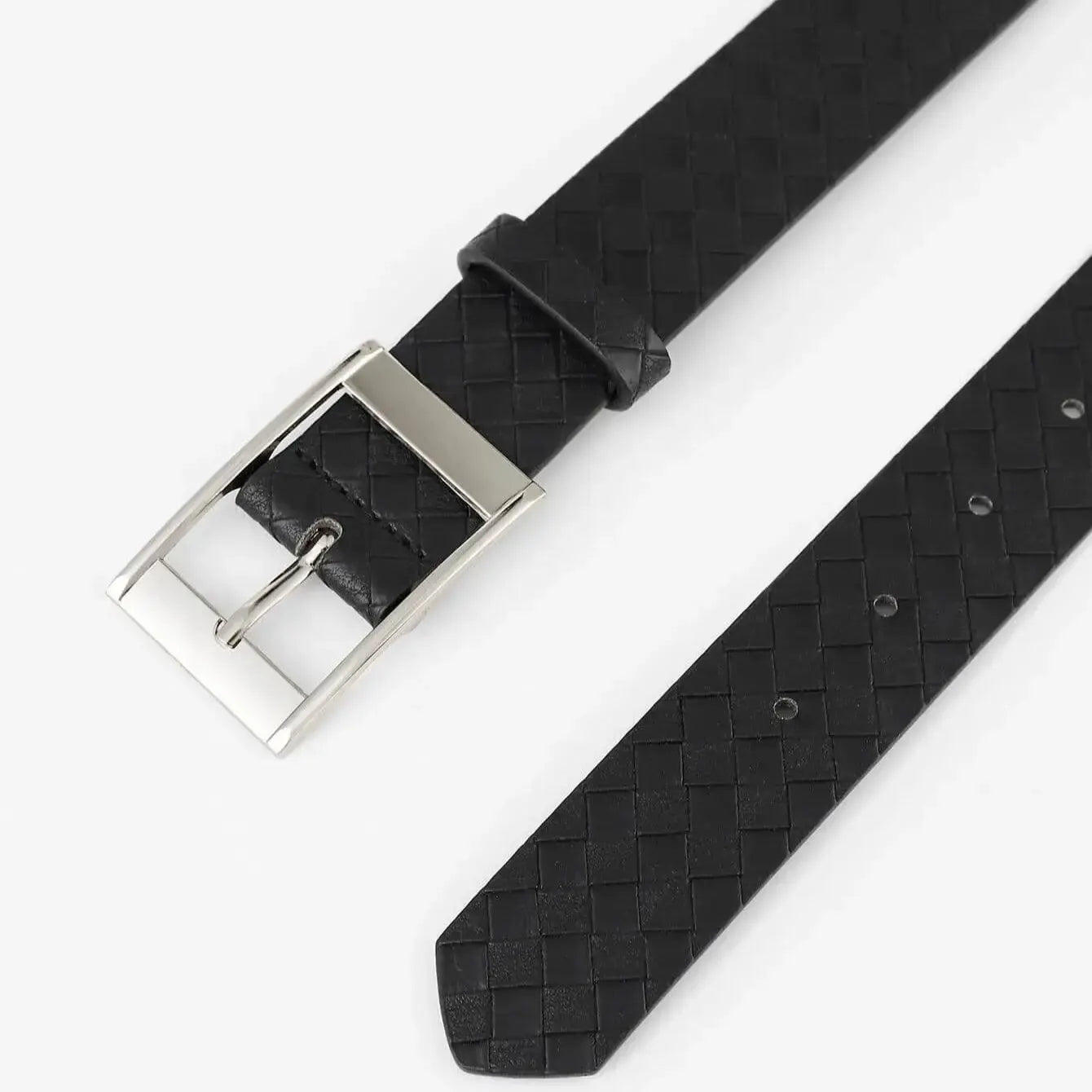 Cintura Uomo in Ecopelle con Fibbia ad Ardiglione, Cintura da Lavoro Casual alla Moda