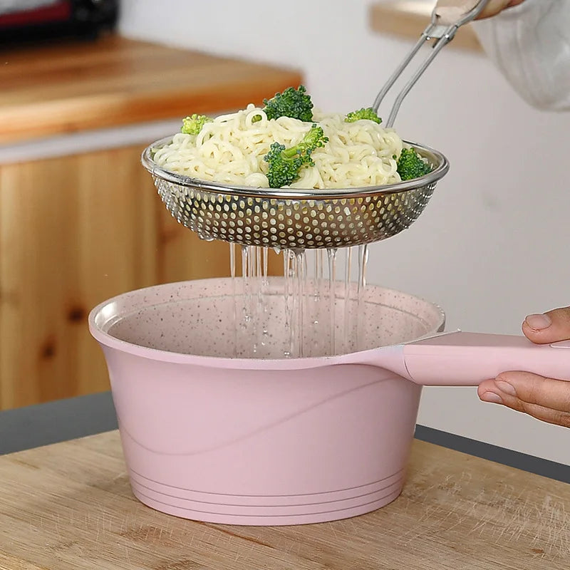 Schiumarola In Acciaio Inossidabile Con Manico In Legno Portatile Per Cibo Fritto Filtraggio Colino Cucina