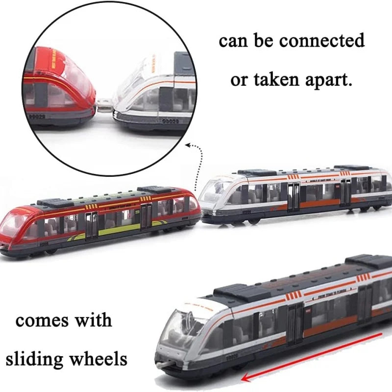 Set Treni Giocattolo Locomotiva Ad Alta Velocità Motore Pressofuso Modello Auto Scorrevole Per Bambini
