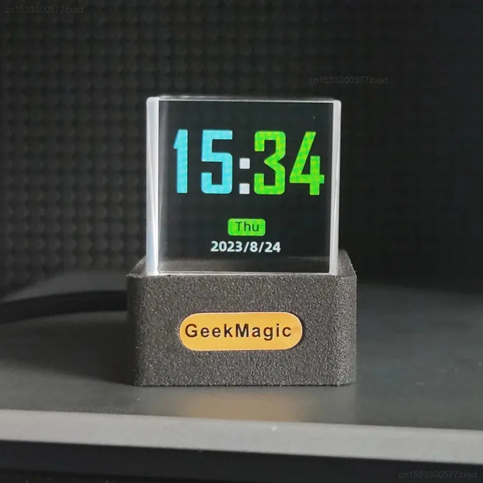 GeekMagic GifTV Crystal Cube Display Fotografico Stazione Meteorologica Intelligente Olografica Orologio Digitale Con Animazioni Regalo