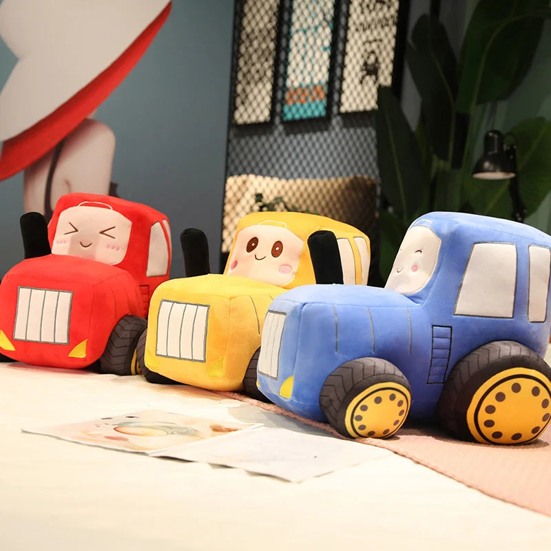 Simulazione Trattore Escavatore Giocattoli Di Peluche Per Auto Kawaii Morbido Cuscino Veicoli Regalo Natale Bambini