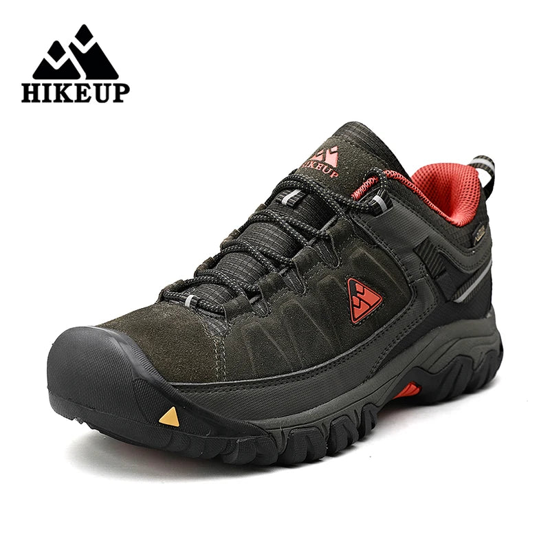 HikeUp Scarpe Da Trekking Da Uomo In Pelle Resistente Di Alta Qualità Con Suola In Gomma E Presa Di Fabbrica Per Esterni