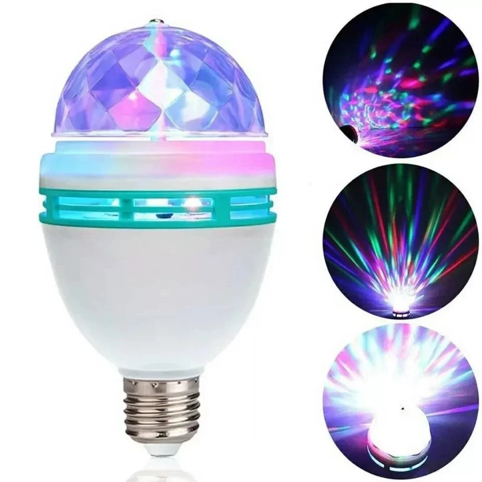 Lampada E27 Disco Rotante RGB LED Stroboscopica Per Festa Compleanno Club Bar KTV Halloween Natale Luce Cristallo