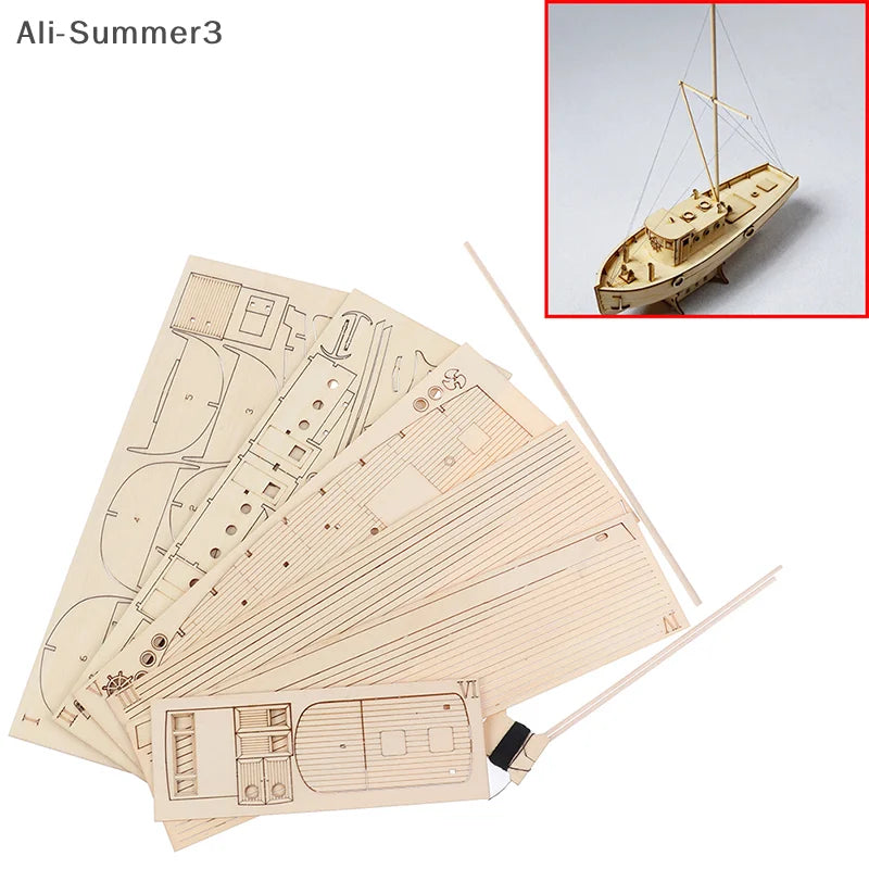 1:30 Modello di assemblaggio di navi Barca a vela in legno Kit in legno fai da te Puzzle Giocattoli Regalo
