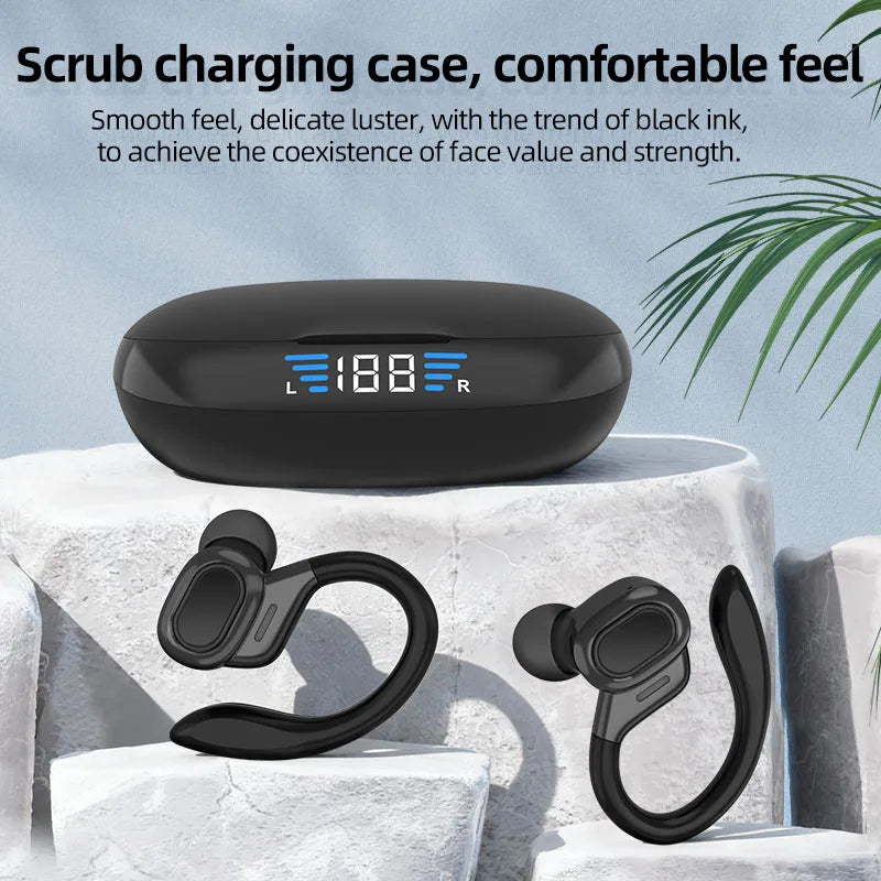 Otemkay SP16 Auricolari Wireless Sportivi Con Ganci Per Orecchie, Audio Dinamico, Microfono Integrato, Ideali Per Corsa