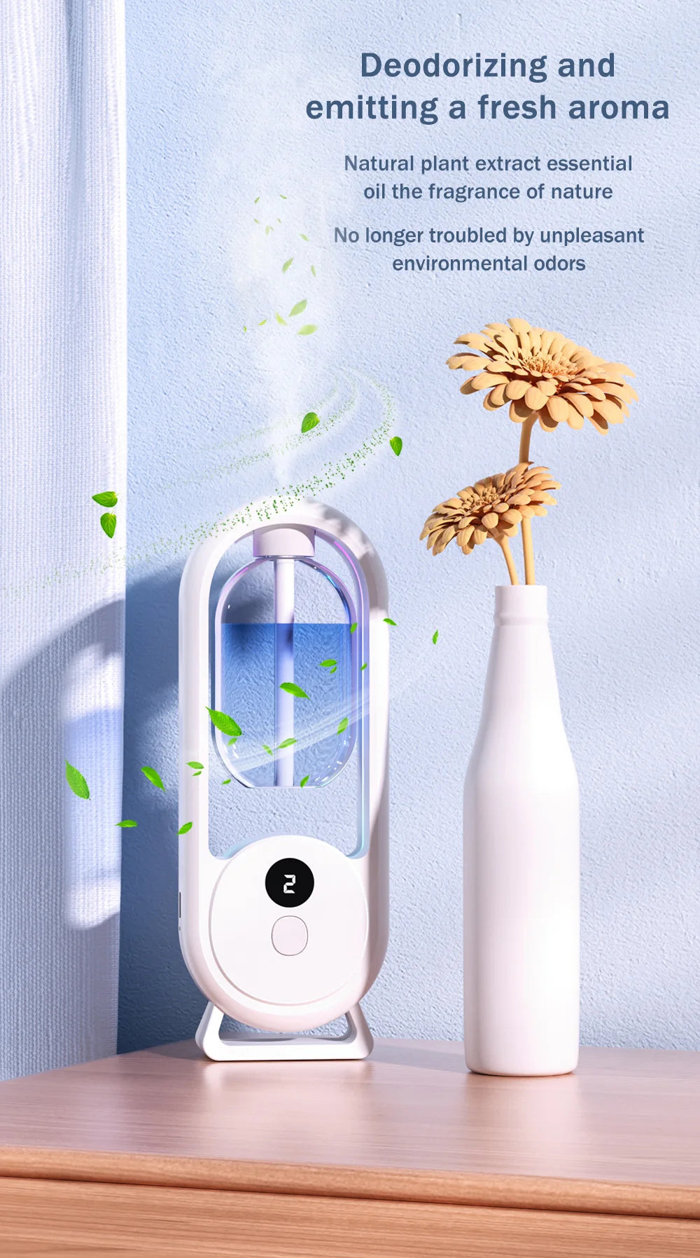 Diffusore Di Aromi Portatile Ricaricabile Per Aromaterapia Deodorante Ambienti Temporizzato In 5 Modalità