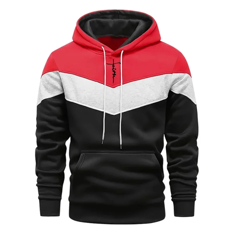 Completo Tuta Da Uomo Felpa Con Cappuccio Tricolore Autunno Inverno Moda Casual Comfort Alta Qualità Pantaloni Abbinati