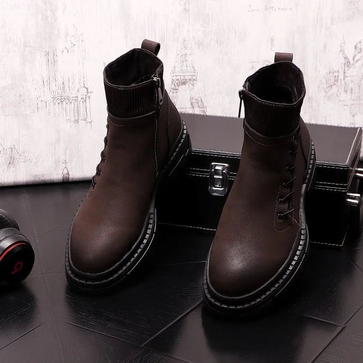 Stivali Chelsea Da Uomo In Pelle Con Plateau Per Party E Discoteca Scarpe Alla Caviglia Eleganti