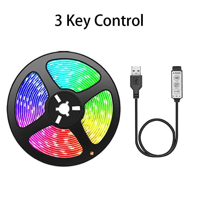 Striscia LED Per TV Controllo A 3 Tasti USB 5V Retroilluminazione TV Nastro Flessibile Decorazione Per Feste