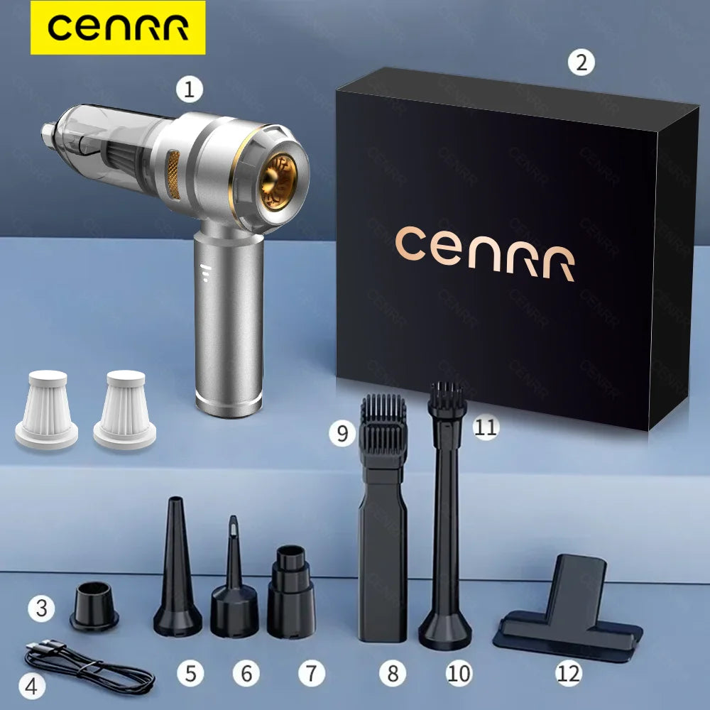 Cenrr 998000 Aspirapolvere Per Auto Senza Fili Potente Portatile Con Accessori Auto E Pulitore Universale