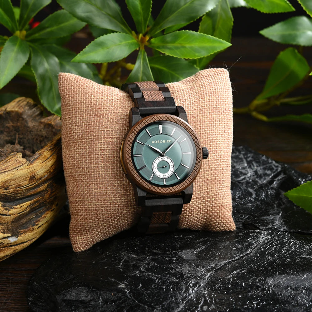 BOBOBIRD Orologio In Legno Da Uomo Personalizzato Nome Testo Sulla Custodia Posteriore Orologio Quarzo Scatola Regalo