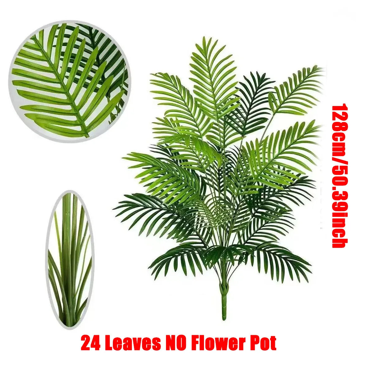 Palma Artificiale Grande 65-128 Cm Con Foglie Piante Finte In Plastica Ramo Monstera Decorazioni Domestiche