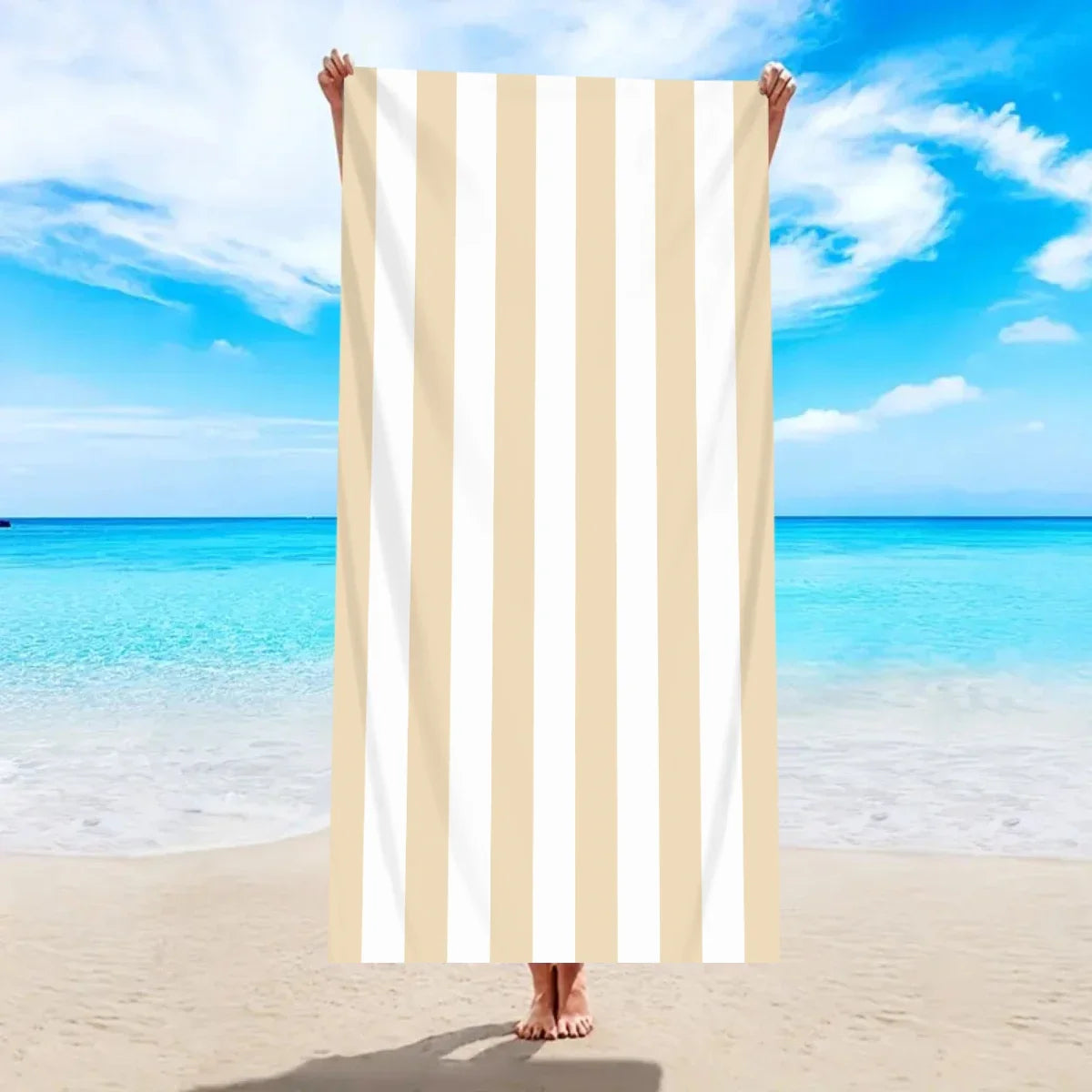 Telo Mare A Righe In Microfibra Ad Asciugatura Rapida Asciugamano Assorbente Per Spiaggia Vacanze Al Nuoto